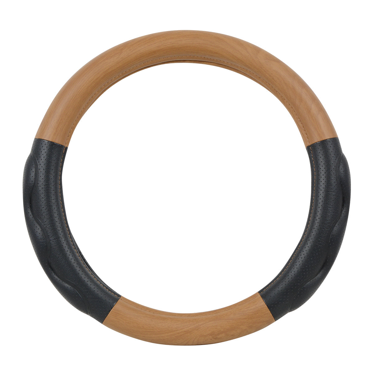 Heavy Duty 18" Matte Natural Wood Finish Steering Wheel Cover