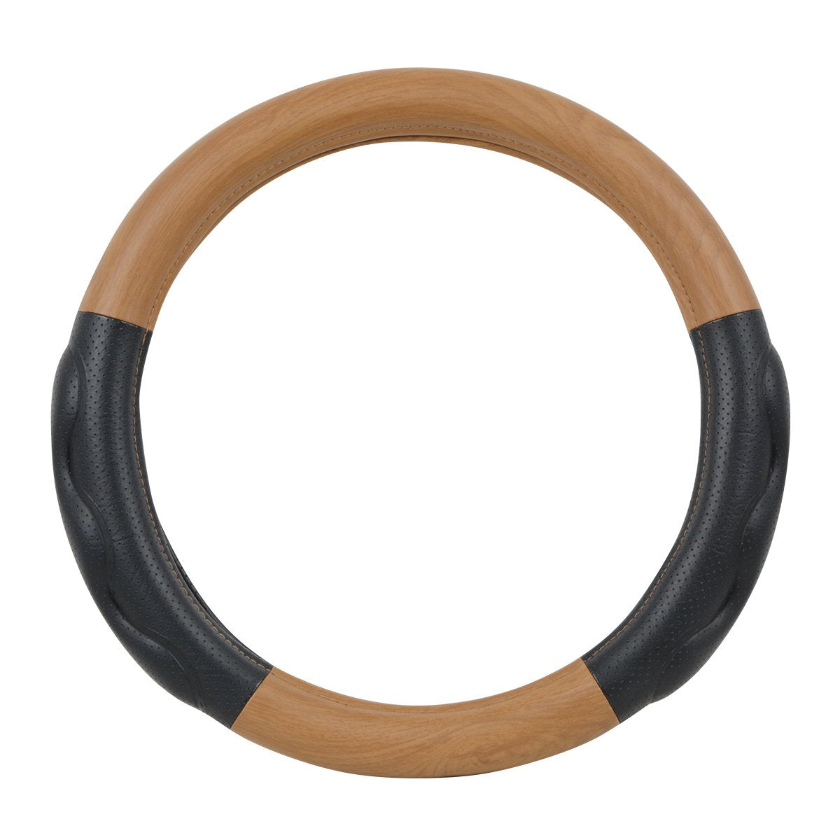 Heavy Duty 18" Matte Natural Wood Finish Steering Wheel Cover
