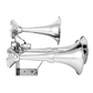 Heavy Duty Mega-Size Chrome Train Horn with Deluxe Sound