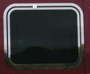 Hi-Rise/ Sky-Rise Sleeper Window Trim. 08-10 International Prostar, Lonestar & LT Sleeper Window  Surround Trim Around Glass