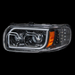 High Power LED Blackout Headlight w/ LED Position Light & LED Turn Signal (2008+) Peterbilt 388/389 - Driver