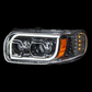 High Power LED Blackout Headlight w/ LED Position Light & LED Turn Signal (2008+) Peterbilt 388/389 - Driver