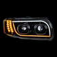 High Power LED Blackout Headlight w/ LED Position Light & LED Turn Signal For 2008+ Peterbilt 388/389 - Passenger