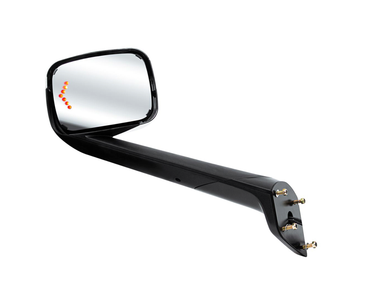 HOOD MIRROR ASSEMBLY W/LED LIGHTS ON MIRROR COVER & GLASS FOR 2018-2025 FREIGHTLINER CASCADIA - HEATED/DRIVER