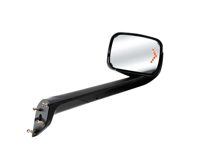 HOOD MIRROR ASSEMBLY W/LED LIGHTS ON MIRROR COVER & GLASS FOR 2018-2025 FREIGHTLINER CASCADIA - HEATED/PASSENGER