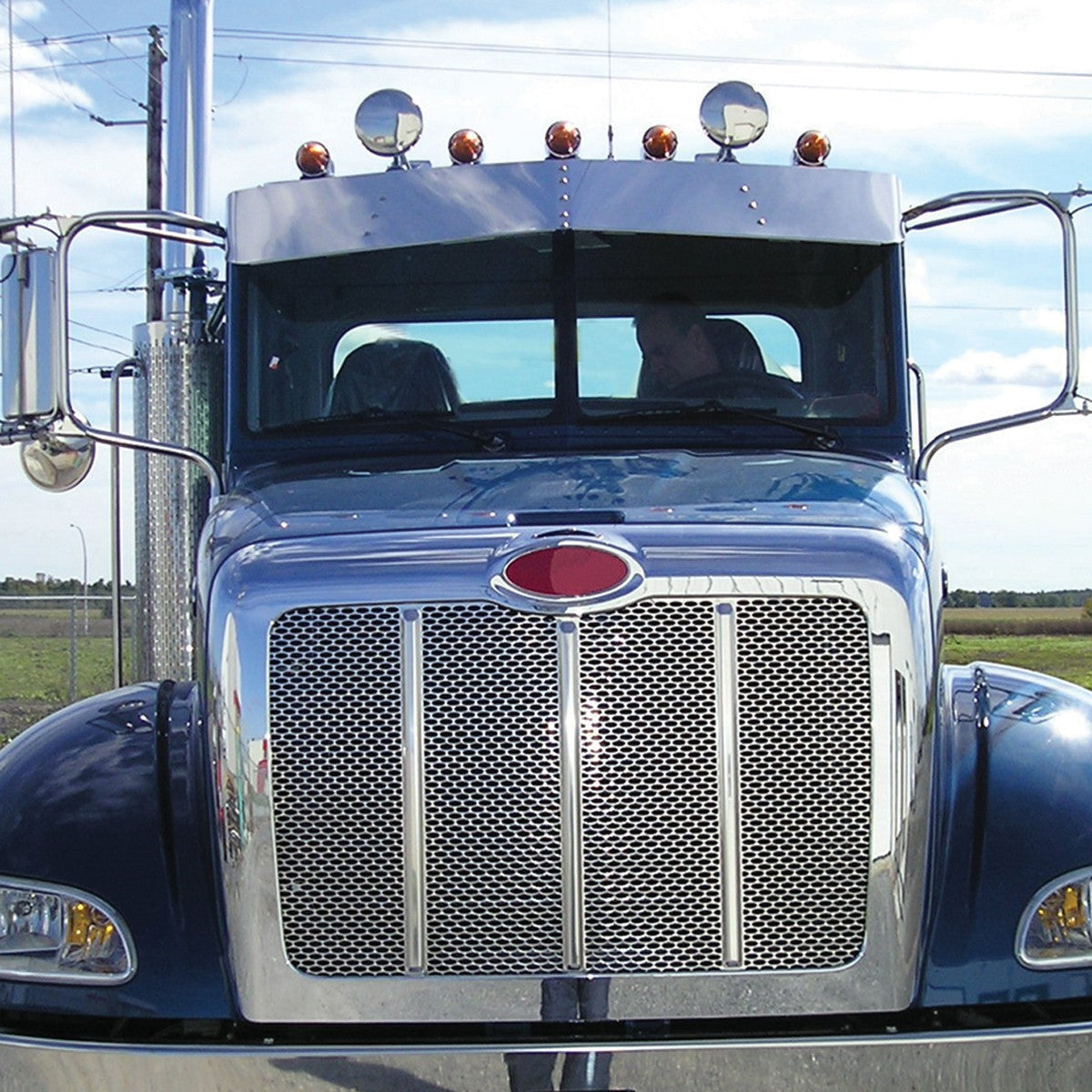 Hood Shield Bug Deflector. Peterbilt Models 335/337/340/348 (All Years)