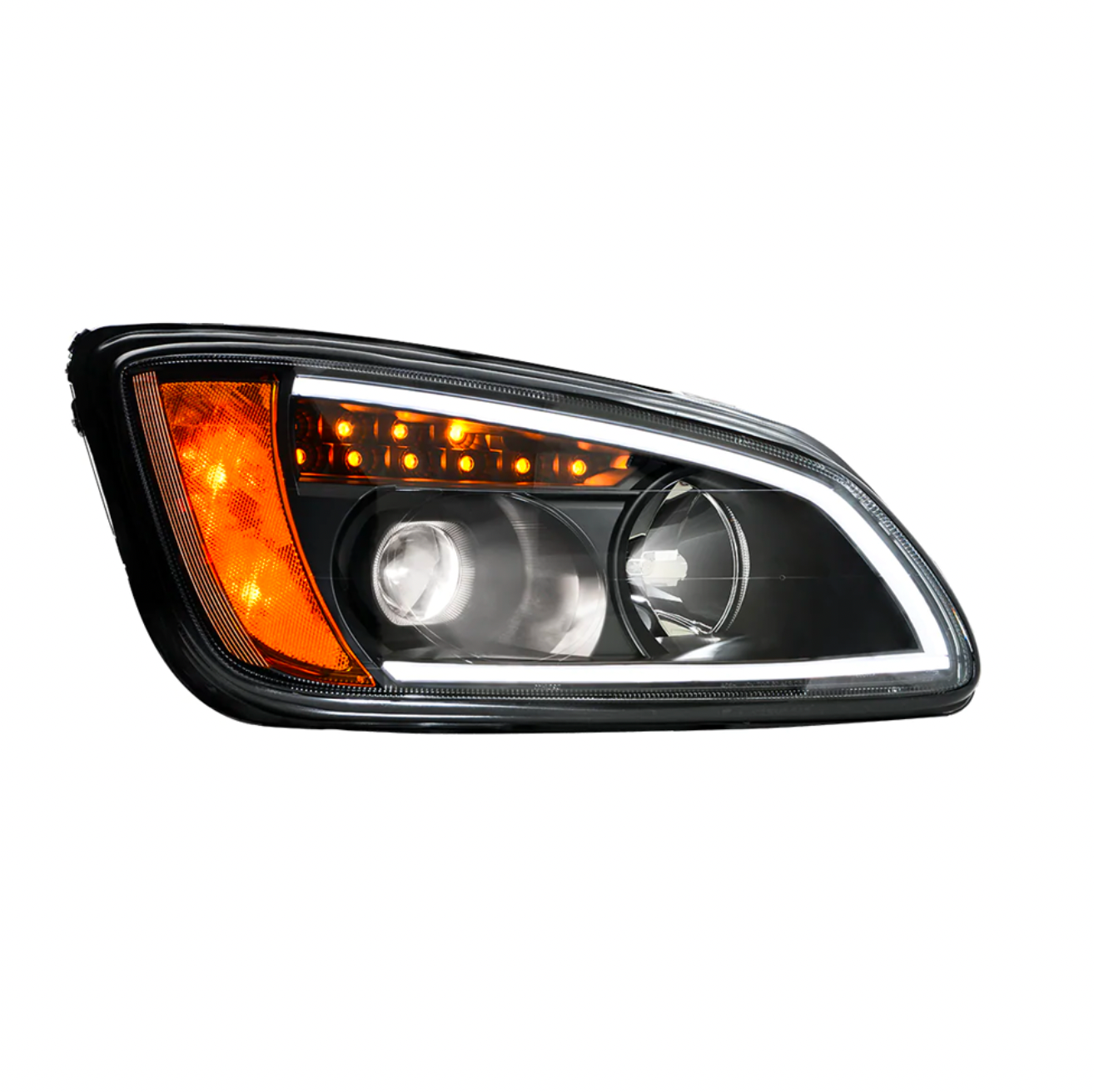 Kenworth T660 Projection Headlight W/ LED Turn Signal & White LED Running Light