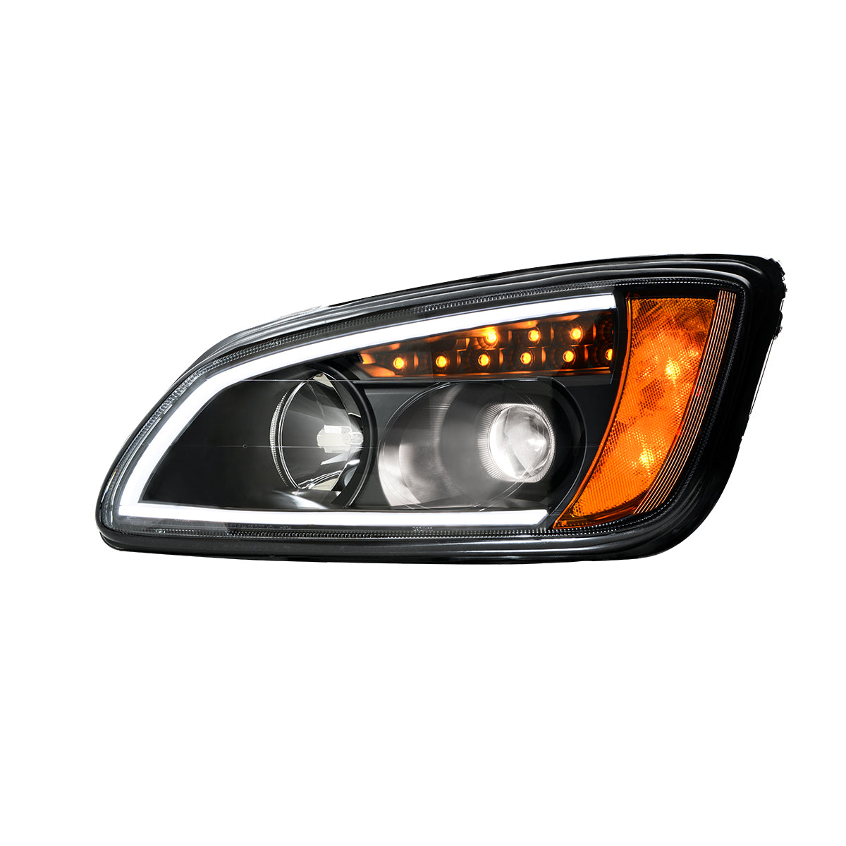 Kenworth T660 Projection Headlight W/ LED Turn Signal & White LED Running Light