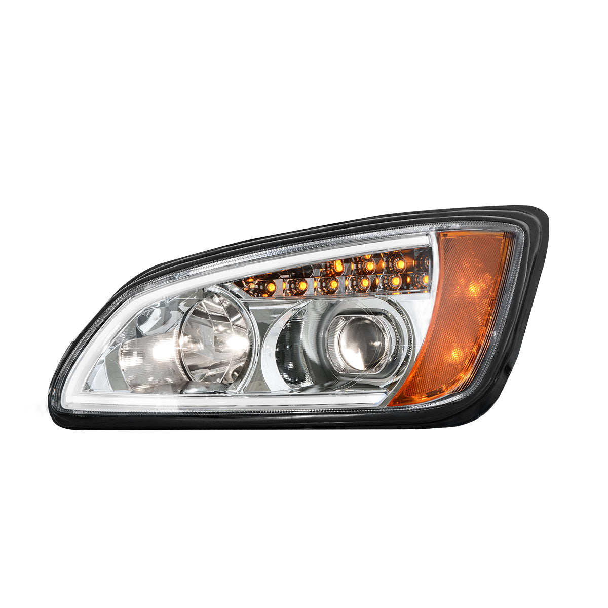 Kenworth T660 Projection Headlight W/ LED Turn Signal & White LED Running Light