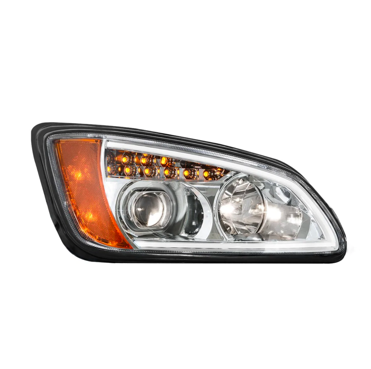 Kenworth T660 Projection Headlight W/ LED Turn Signal & White LED Running Light