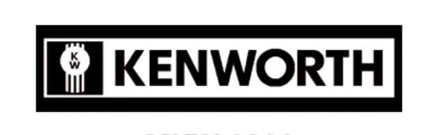 Kenworth Top fender Flap 24" x 6" White Logo
