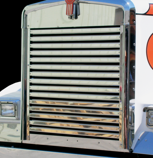 Kenworth W900L Long Hood Grill - 15 Horizontal Bars - Grill Surround NOT included.
