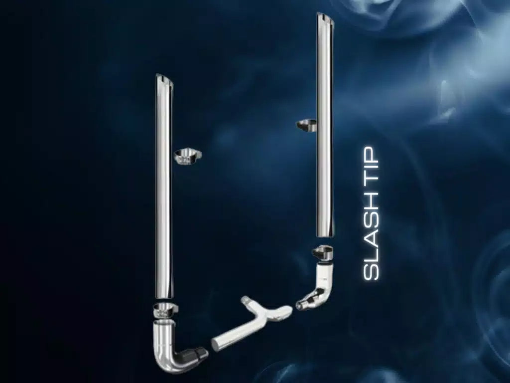 KITPB18S108 Kit for Peterbilt elbow 90 (Under Chassis), Diameter 8", Slash Cut, 114 Top Pipe Lenghth