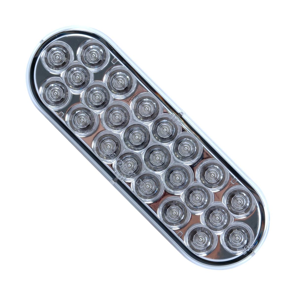 LED Oval S/T/T Clear Lens Red 24- Diodes Marker Lamp Rectangular