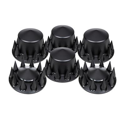 Matte Black Pointed Axle Cover Combo Kit w/ 33mm Spike Nut Covers & Nut Covers Tool