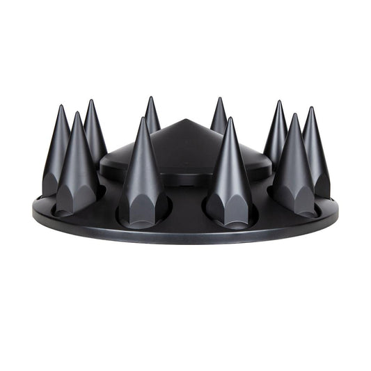 Matte Black Pointed Front Axle Cover w/ 33mm Spike Thread-on Nut Cover