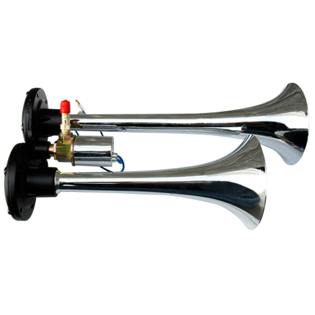 Military Air Horn Dual 12"-9" with Selenoid Valve 12V-24V (309-101- )