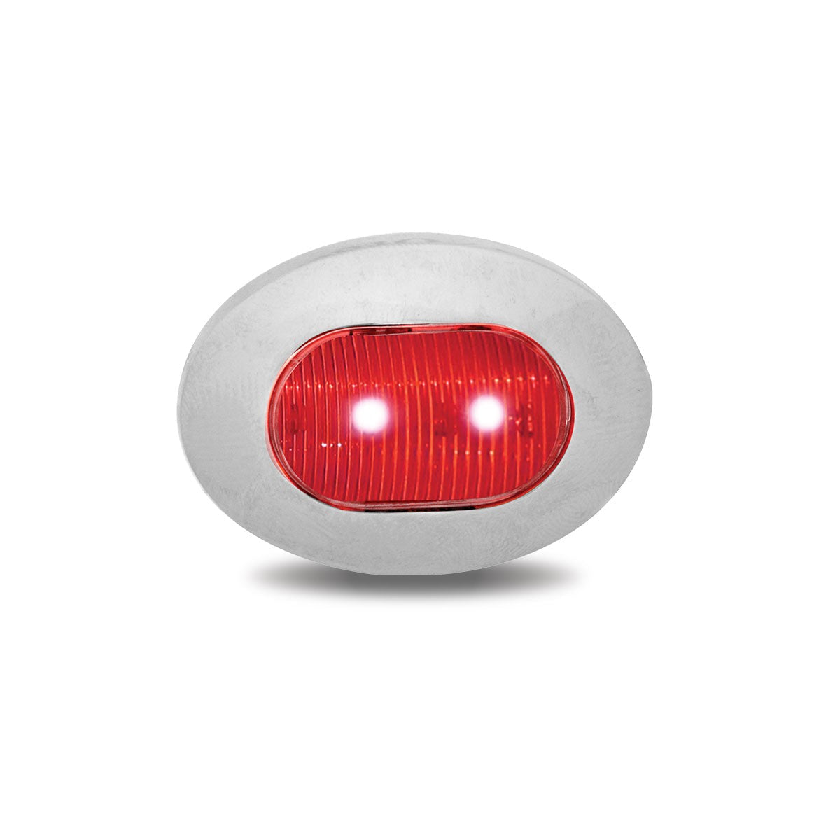 Mini Oval Button Clear/Red LED 3 Wire