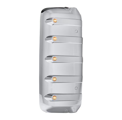 Mirror Cover Chrome Freightliner Century, Columbia, Coronado 2005+ , Fits Driver Or Passenger Side , 3/4” Light Amber/Amber Option. Each