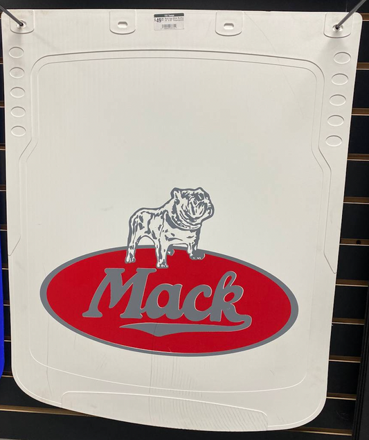 Mud Flap White Mack Logo 24" x 30" Polypropylene