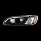 Peterbilt 386 (2006-2015) / 387 (2001-2011) Black Out Headlight with White High Power LED Position/Daytime Running and LED Turn Signal Light - Driver Side