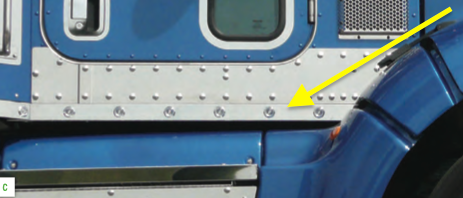 Peterbilt 386 w/ Fairings 2.25" Face Cab Panel w/12 Bulls-Eye Holes