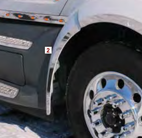 Peterbilt 579 Fender Trims (Mounts To Cab Fairing) Long Hood