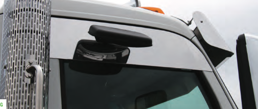 Peterbilt Top of Door Trims. Chop Top 567/579 8” . No Passenger side upper door mirror cutout.