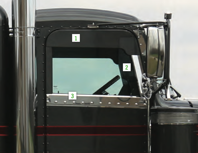 Peterbilt Upper Door/ Under Window Trim Tape Mount 300 Series (2006 & Newer) (#3 in image)