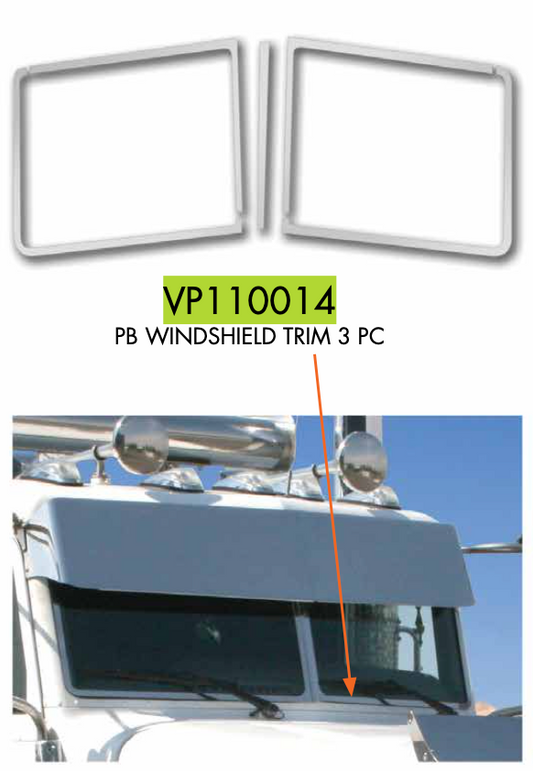 Peterbilt Windshield Trim (3 pieces)