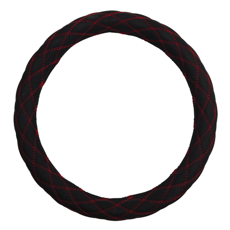 Phantom 18" Steering Wheel Cover (Matt Black/ Red)