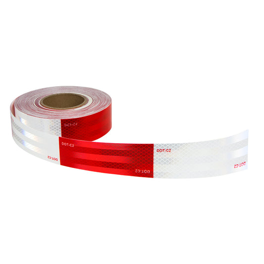 Premium Hi Viz DOT-C2 Conspicuity Tape in Red &. White - 6” Red/ 6” White (Per Foot)