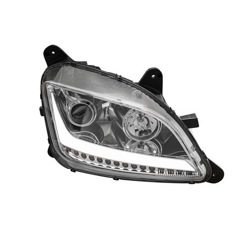 Projection Headlight with Chrome Reflector and Light Bar fits Peterbilt 579 & 587