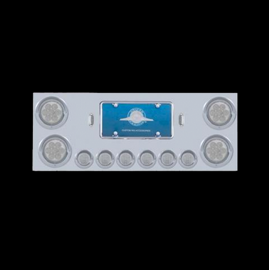 Rear Center Panel w/ Four 4" 7 LED & Six 2" 9 LED Light & Visor - Red