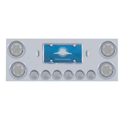 Rear Center Panel w/ Four 4" 7 LED & Six 2" 9 LED Light & Visor - Red