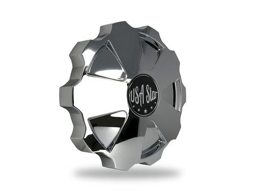 Rear Replacement Hub Cap Only STAR Style , Plastic Chrome