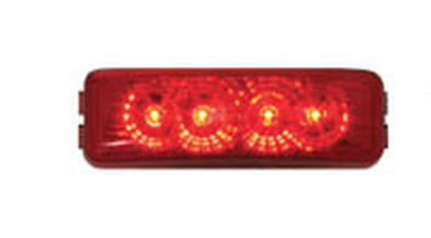 RED Medium Rectangular Spyder Red LED Marker & Clearance Light