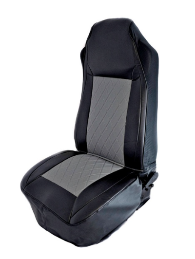 Seat Cover Diamond Leatherette (Black/Grey)