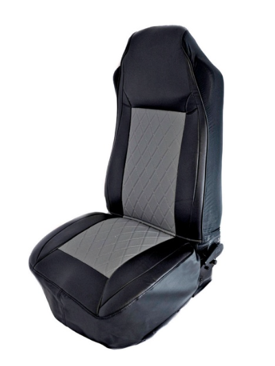 Seat Cover Diamond  Leatherette (Black/Grey)