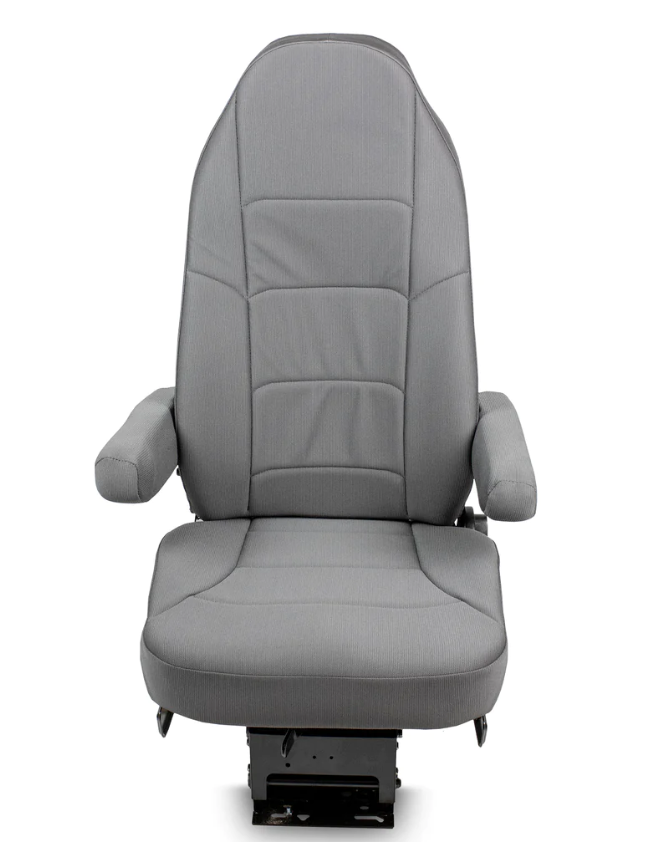 Heritage Silver Seat (Black Cloth) w/ Armrests 189800FA631 - Seats Inc. -  Big Rig World