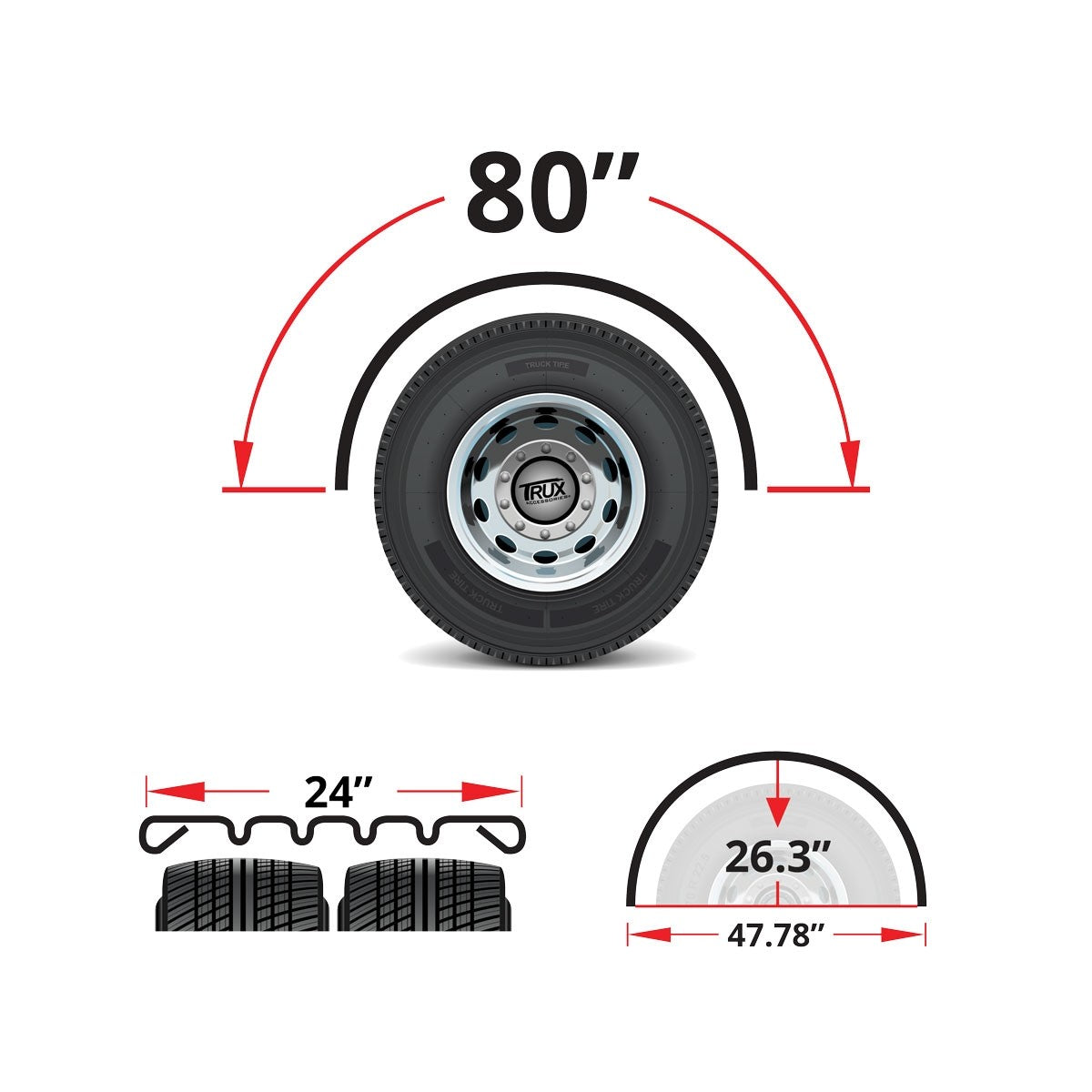 Single Axle Fenders 80" 4 Ribbed W/ Beaded Edge - Stainless Steel 16 Ga.