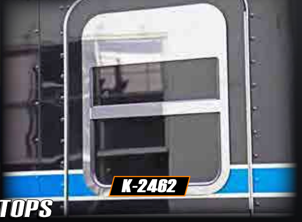Sleeper Door Window 8" Munster Chop Top Surround & Divider Kenworth W990/W900/T800/T600/T660/T680. (Sold as Pair)