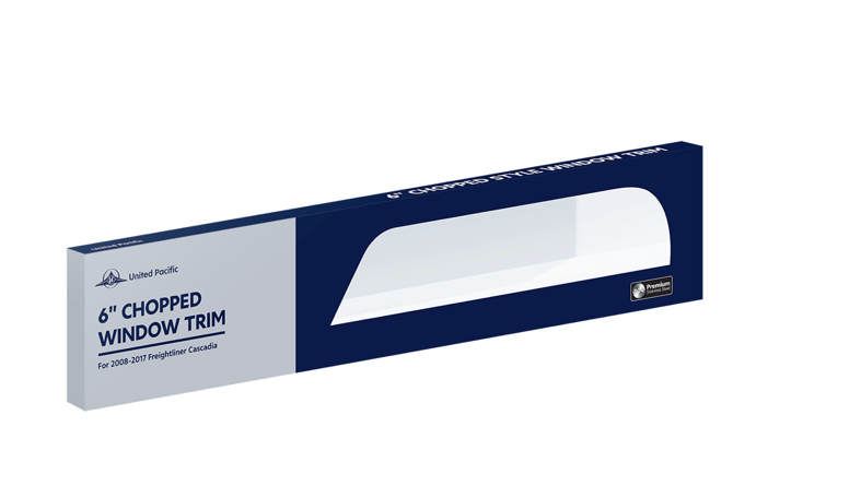 STAINLESS 6" CHOP TOP CHOPPED WINDOW TRIM FOR 2008-2017 FREIGHTLINER CASCADIA
