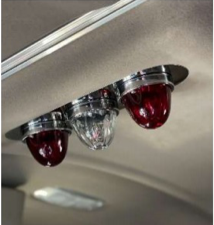 Stainless Freightliner Cascadia 2008 - 2018 Sleeper Interior (Bunk) Oval Light Plate Only (OE Holes) (Lights not included)