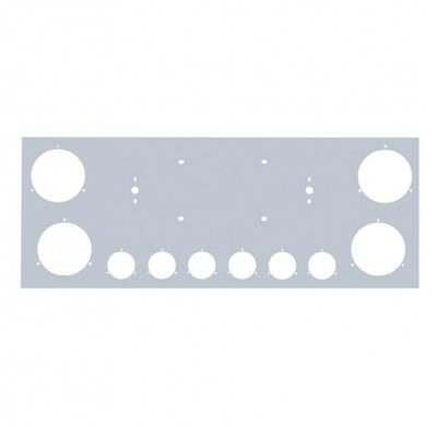 Stainless Rear Center Panel - Four 4" & Six 2" Light Cutouts. No lights