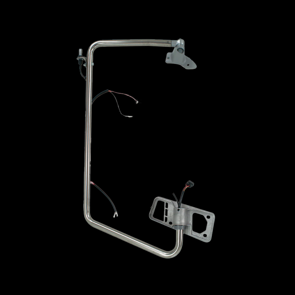 Stainless Steel Mirror Bracket with CB Mount. Passenger Side. Freightliner