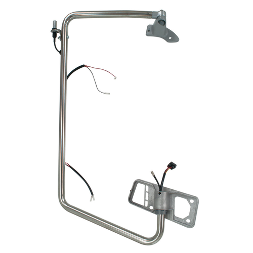 Stainless Steel Mirror Bracket with CB Mount. Passenger Side. Freightliner