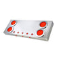 Stainless Steel Rear Center Light Panel with 4” & 1” Leds and Under Glow Effect. Red/Red.