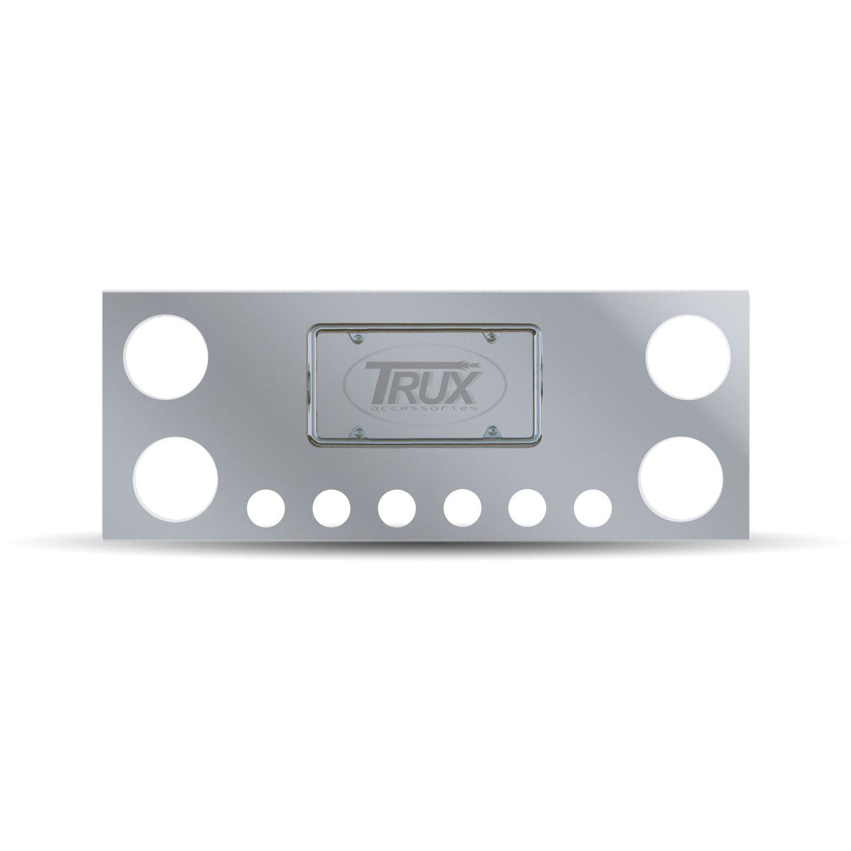 Stainless Steel Rear Center Panel with 4 x 4" & 6 x 2" Light Holes & 2 License Light Holes