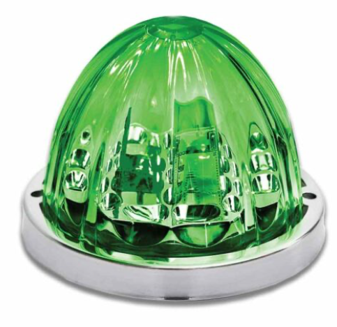 Star Burst Series Amber Clearance & Marker to Green Auxiliary Watermelon LED Light – 19 Diodes
